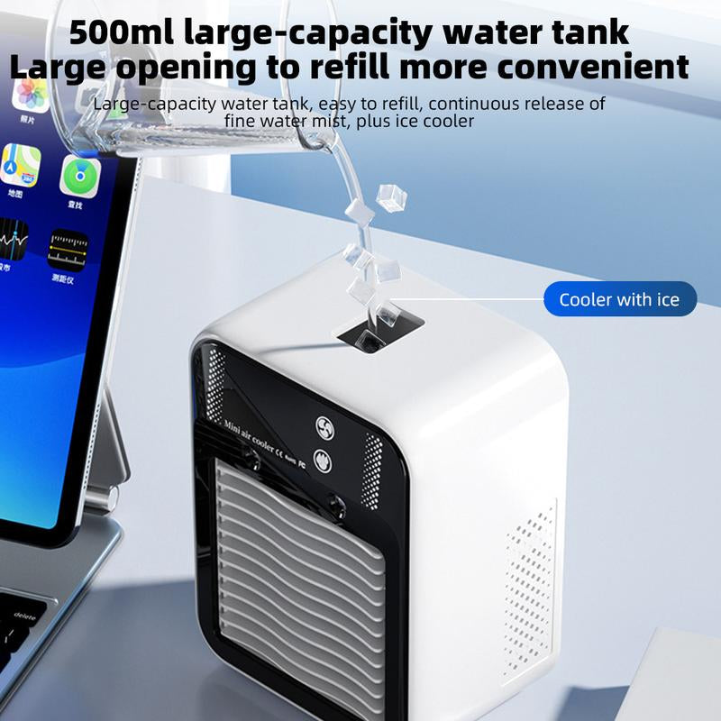 Stay Cool Anywhere with the KEPEAK 3-in-1 Portable Air Conditioner - Mini Cooling Fan with Dual Mist Settings for Home, Office, and Travel