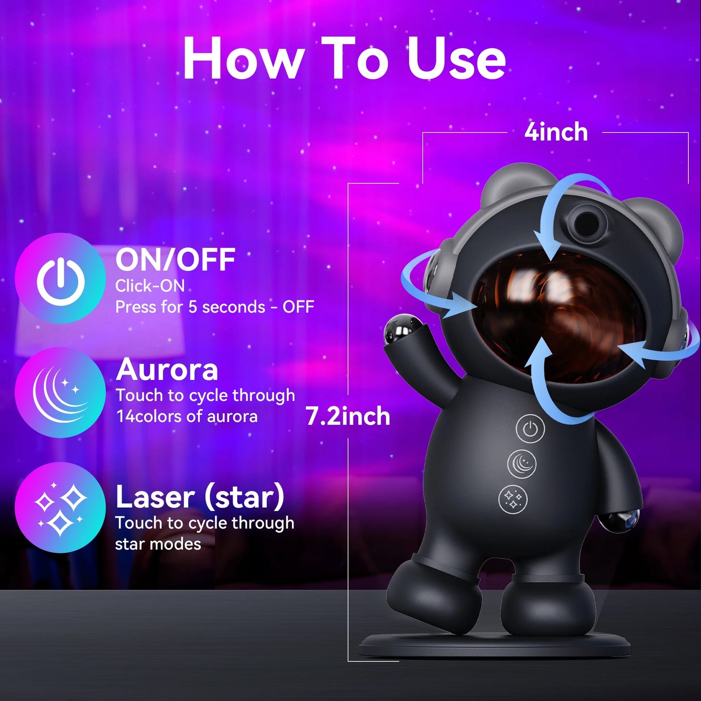 Star Projectors, Galaxy Projector Light for Bedroom ,Timer Remote Ceiling Lamp Night Light for Kids Black