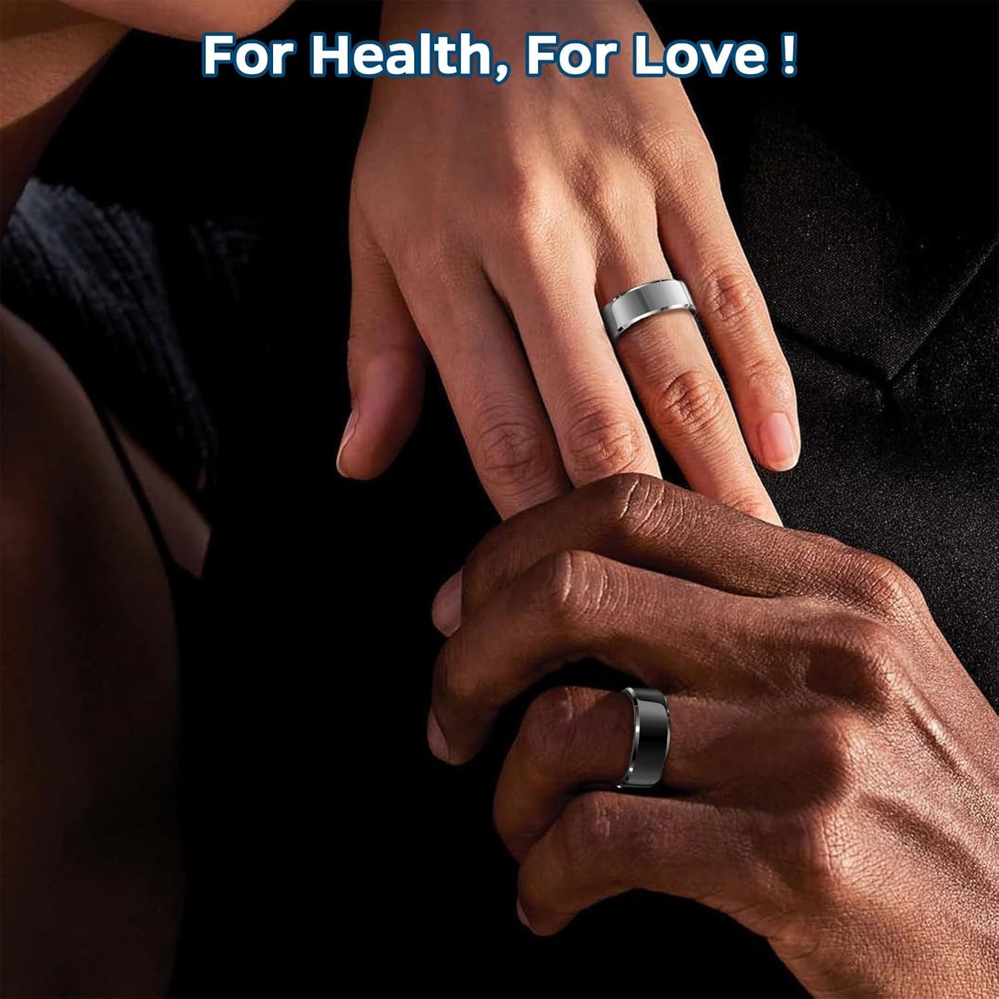Revolutionary Smart Ring Health Tracker: Monitor Heart Rate, Sleep, and Fitness Activity with Air Gesture Control, Waterproof Design, Up to 7 Days Battery Life - Perfect for iOS & Android Users (Black, Size 10)