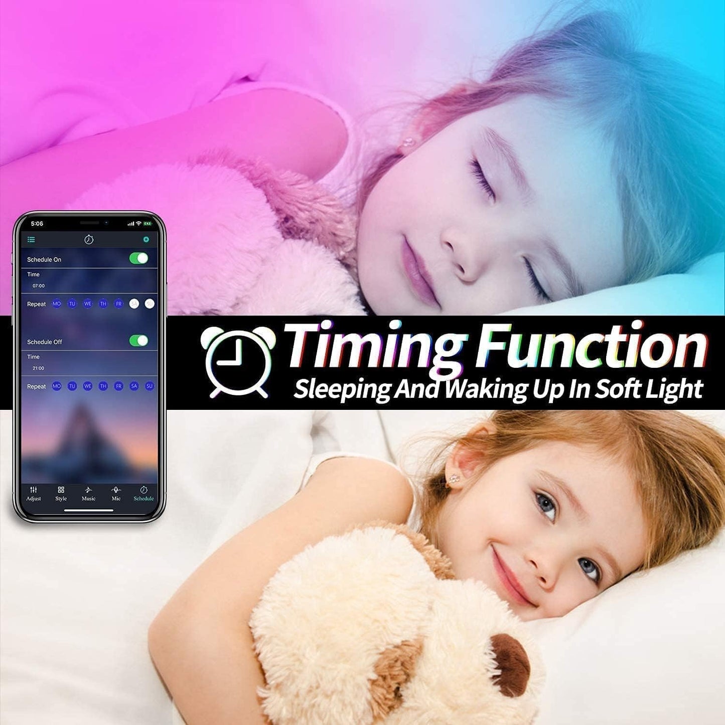 32.8Ft LED Strip Lights, RGB LED Smart Music Sync Color Changing LED Lights Strips with Remote LED Lights for Bedroom, Room, TV, Party