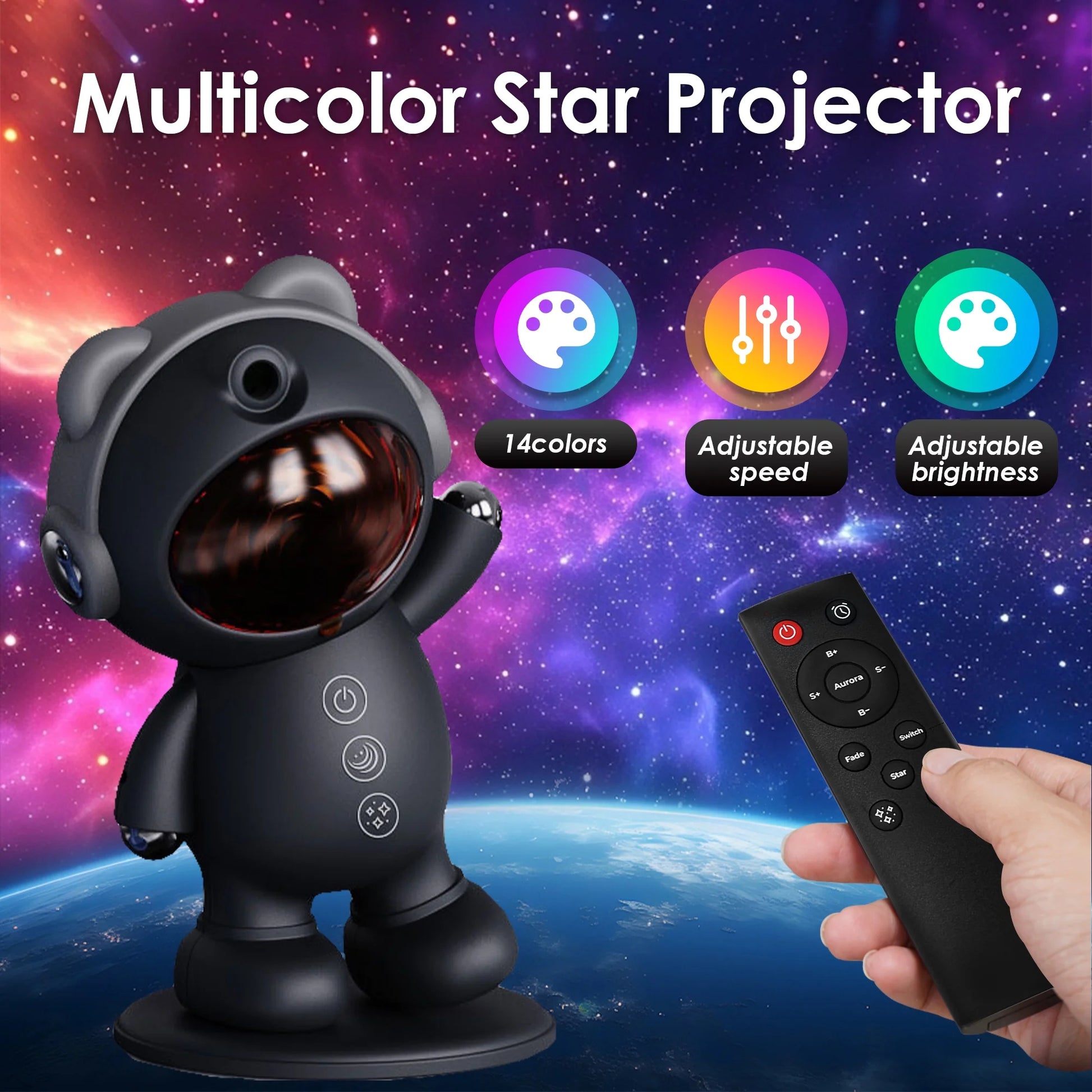 Star Projectors, Galaxy Projector Light for Bedroom ,Timer Remote Ceiling Lamp Night Light for Kids Black