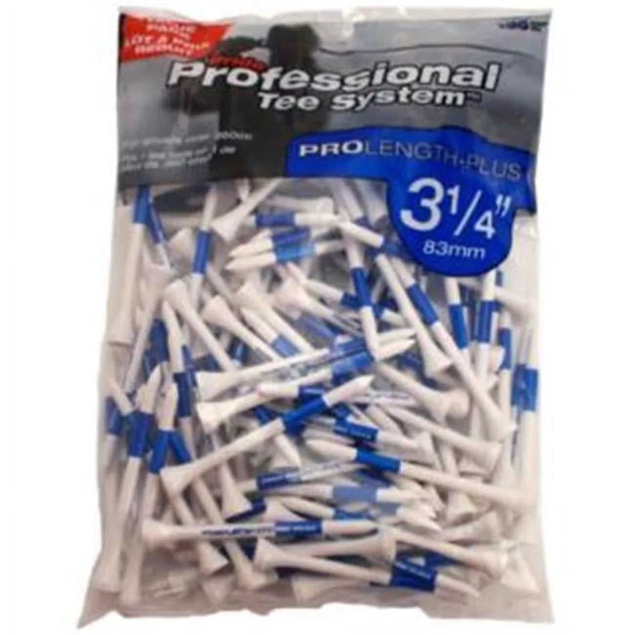 Elevate Your Game with 135 Count of 3.25" Blue on White Professional Golf Tees