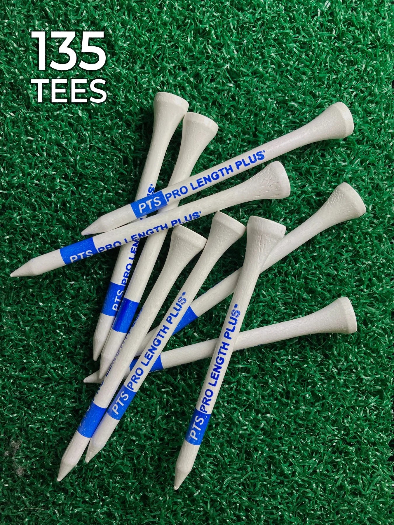Elevate Your Game with 135 Count of 3.25" Blue on White Professional Golf Tees