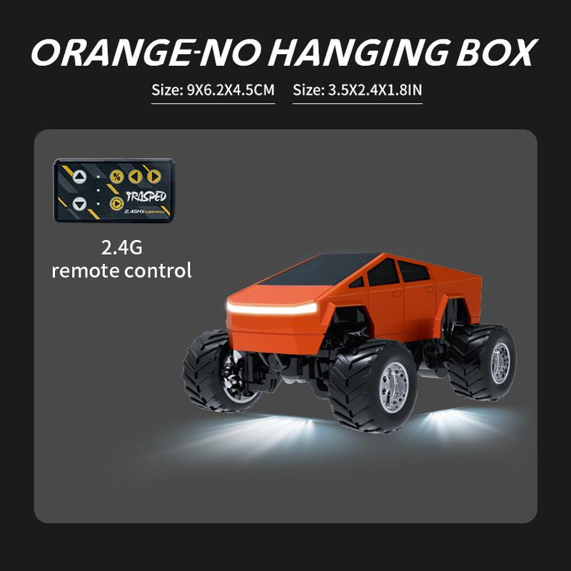 Unleash Adventure with the HOTFREE 1/64 Mini RC Monster Cybertruck – All-Terrain Metal Off-Road Pickup with Trailer | Enjoy 2.4Ghz Remote & App Control | USB-C Rechargeable | Perfect Big Wheel Racing Toy for Kids, Boys, and Collectors