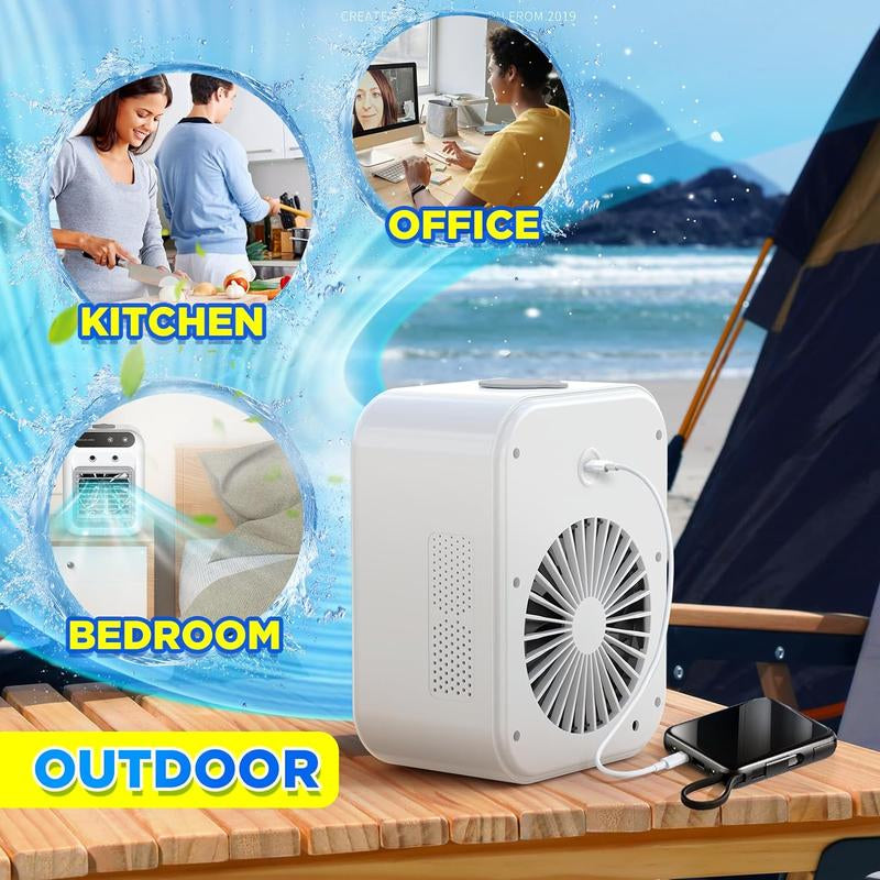Stay Cool Anywhere with the KEPEAK 3-in-1 Portable Air Conditioner - Mini Cooling Fan with Dual Mist Settings for Home, Office, and Travel