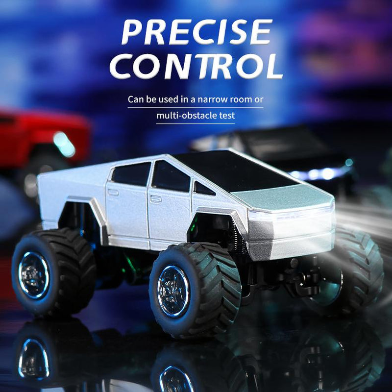 Unleash Adventure with the HOTFREE 1/64 Mini RC Monster Cybertruck – All-Terrain Metal Off-Road Pickup with Trailer | Enjoy 2.4Ghz Remote & App Control | USB-C Rechargeable | Perfect Big Wheel Racing Toy for Kids, Boys, and Collectors