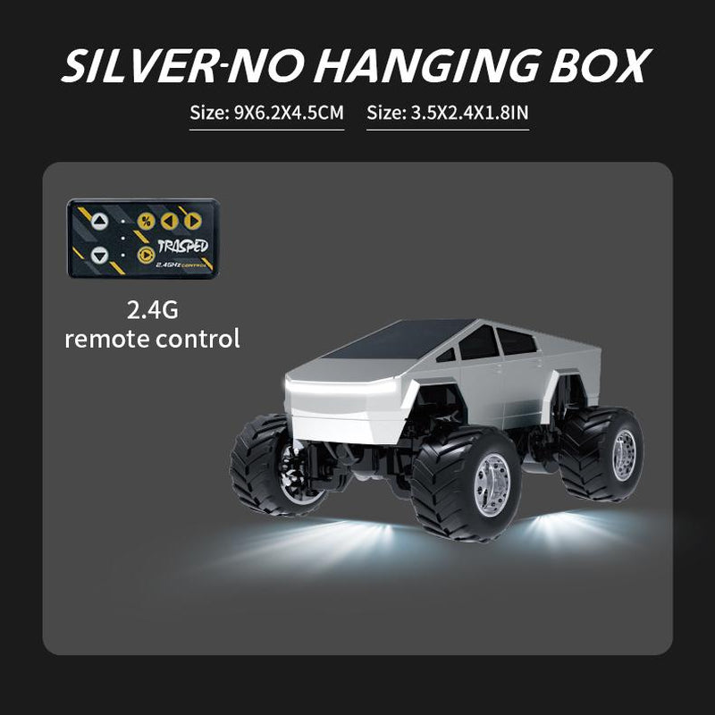 Unleash Adventure with the HOTFREE 1/64 Mini RC Monster Cybertruck – All-Terrain Metal Off-Road Pickup with Trailer | Enjoy 2.4Ghz Remote & App Control | USB-C Rechargeable | Perfect Big Wheel Racing Toy for Kids, Boys, and Collectors