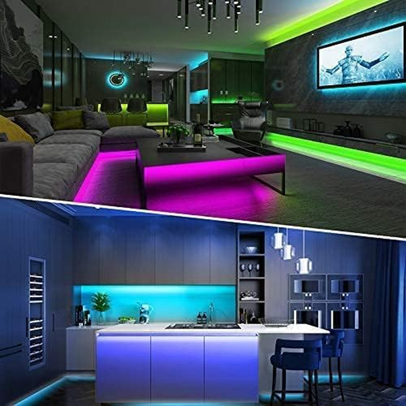 32.8Ft LED Strip Lights, RGB LED Smart Music Sync Color Changing LED Lights Strips with Remote LED Lights for Bedroom, Room, TV, Party